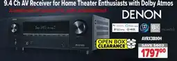 2001 Audio Video AVRX3800H 9.4 ch AV Receiver for Home Theater Enthusiasts with Dolby Atmos offer