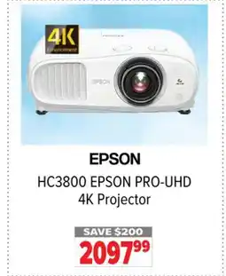 2001 Audio Video HC3800 EPSON PRO-UHD 4K Projector offer
