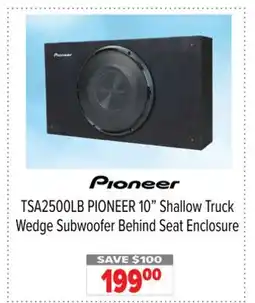 2001 Audio Video PIONEER TSA2500LB 10 Shallow Truck Wedge Subwoofer Behind Seat Enclosure offer