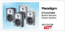 2001 Audio Video Paradigm STYLUS270BW Weather Resistant Outdoor Speakers offer
