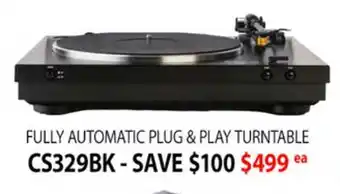 2001 Audio Video CS329BK FULLY AUTOMATIC PLUG & PLAY TURNTABLE offer