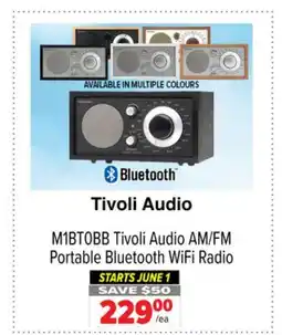 2001 Audio Video Tivoli Audio M1BT0BB AM/FM Portable Bluetooth WiFi Radio offer