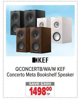 2001 Audio Video QCONCERTB/WA/W KEF Concerto Meta Bookshelf Speaker offer