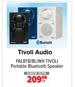 2001 Audio Video TIVOLI PALBTB/BL/WH TIVOLI Portable Bluetooth Speaker offer