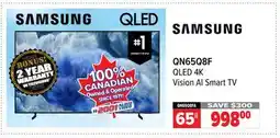 2001 Audio Video SAMSUNG QN65Q8F QLED 4K Vision AI Smart TV 65 offer