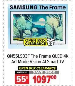 2001 Audio Video Samsung QN55LS03F The Frame QLED 4K Art Mode Vision AI Smart TV 55 offer