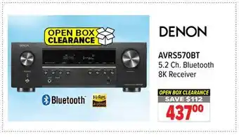 2001 Audio Video AVRS570BT DENON 5.2 Ch. Bluetooth 8K Receiver offer