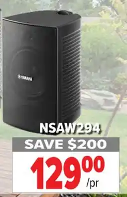 2001 Audio Video NSAW294B - YAMAHA IN/OUTDOOR SPEAKERS BLACK 1PR offer