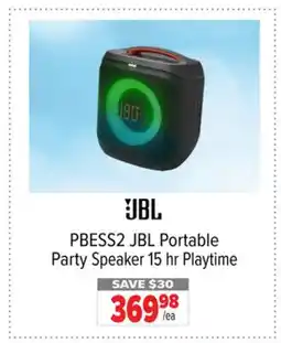 2001 Audio Video PBESS2 JBL Portable Party Speaker 15 hr offer