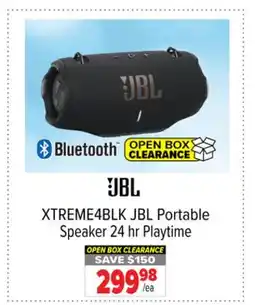 2001 Audio Video XTREME4BLK JBL Portable Speaker 24 hr Playtime offer