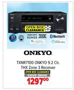 2001 Audio Video ONKYO TXNR7100 ONKYO 9.2 Ch. THX Zone 3 Receiver offer