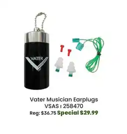 Long & McQuade Vater VSAS - Musicians Earplugs offer