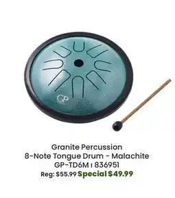 Long & McQuade Granite Percussion 6'' 8-Note Tongue Drum - Malachite offer