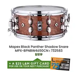 Long & McQuade Mapex Black Panther Shadow 14x6.5'' Birch/Walnut Snare offer