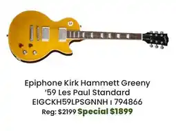 Long & McQuade Epiphone Kirk Hammett Greeny '59 Les Paul Standard offer