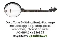 Long & McQuade Gold Tone 5-String Banjo Package offer