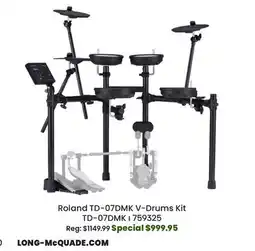 Long & McQuade Roland TD-07DMK V-Drums Kit offer