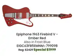 Long & McQuade Epiphone 1963 Firebird V Electric Guitar with Hardshell Case - Ember Red offer