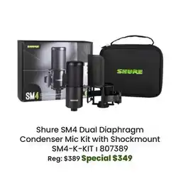 Long & McQuade Shure SM4 Dual Diaphragm Condenser Microphone Kit with Shockmount - Black offer
