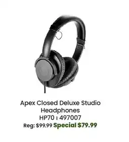 Long & McQuade Apex Closed Deluxe Studio Headphone offer