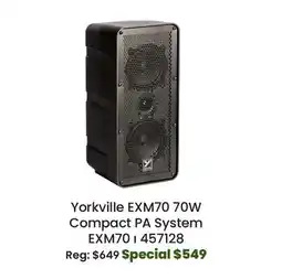 Long & McQuade Yorkville Sound Excursion Mini 70 Watt Compact PA System offer