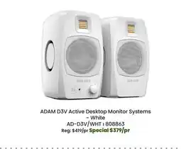 Long & McQuade ADAM Audio ADAM D3V Active Desktop Monitor Systems - White offer