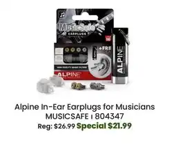 Long & McQuade Alpine In-Ear Earplugs for Musicians offer