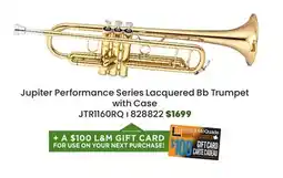 Long & McQuade Jupiter JTR1160RQ Performance Series Bb Trumpet - Lacquer offer