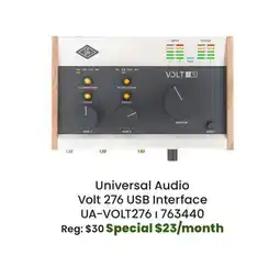 Long & McQuade Universal Audio Volt 276 USB Interface offer