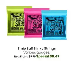 Long & McQuade Ernie Ball Slinky Strings offer