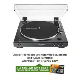 Long & McQuade Audio-Technica Fully Automatic Bluetooth Belt-Drive Turntable offer