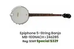 Long & McQuade Epiphone MB-100 - 5-String Open Back Banjo offer