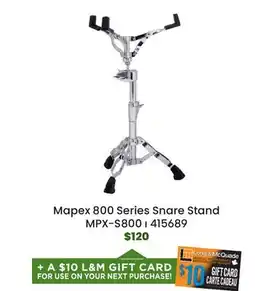 Long & McQuade Mapex 800 Series Snare Stand - Chrome offer