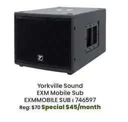 Long & McQuade Yorkville Sound EXM Mobile Sub EXMMOBILE SUB offer