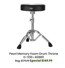 Long & McQuade Pearl Memory Foam Drum Throne offer