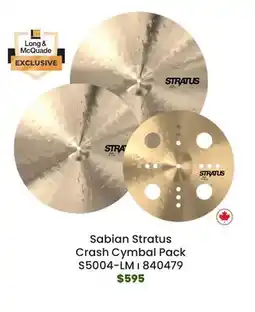 Long & McQuade Sabian L&M Exclusive Stratus Cymbal Pack (14,16,18) offer