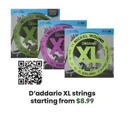 Long & McQuade D'addario XL strings offer