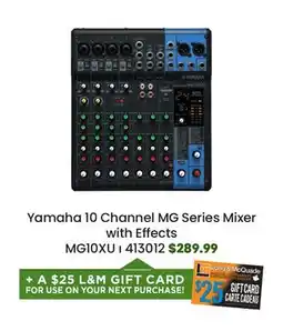 Long & McQuade Yamaha 10 Channel MG Series Mixer with Effects offer