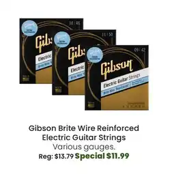 Long & McQuade Gibson Brite Wire Reinforced Electric Guitar Strings offer