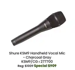 Long & McQuade Shure KSM9 Handheld Vocal Microphone - Charcoal Gray offer