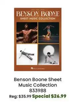 Long & McQuade Hal Leonard Benson Boone Sheet Music Collection - Piano/Vocal/Guitar - Book offer
