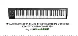 Long & McQuade M-Audio Keystation 61 MK3 61-Note Keyboard Controller offer