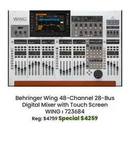 Long & McQuade Behringer Wing 48-Channel 28-Bus Digital Mixer with Touch Screen offer