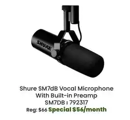 Long & McQuade Shure SM7dB Vocal Microphone With Built-in Preamp offer
