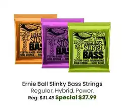 Long & McQuade Ernie Ball Slinky Bass Strings offer