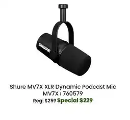 Long & McQuade Shure MV7X XLR Podcast Microphone offer