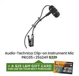 Long & McQuade Audio-Technica A-t Hi-intens Clip-on Instrum. Mic offer
