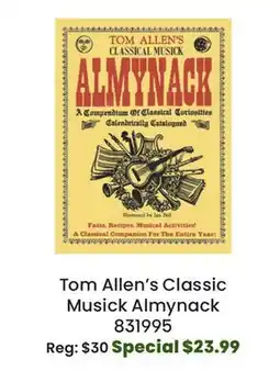 Long & McQuade Tom Allen's Classic Musick Almynack offer