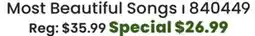 Long & McQuade First 50 You Should play on Piano Most Beautiful Songs offer
