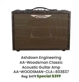 Long & McQuade Ashdown Engineering AA-Woodsman-Classic 40 Watt Acoustic Guitar Amplifier offer